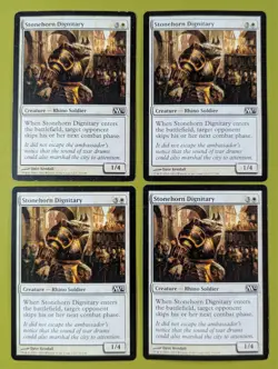 Stonehorn Dignitary x4 Magic 2012 M12 4x Playset Magic the Gathering MTG - Image 1
