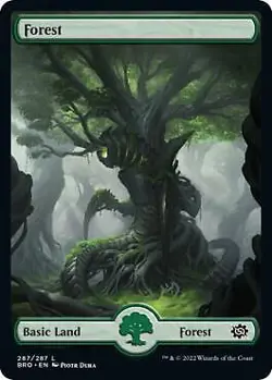 Forest (287) - Full Art 287 MTG The Brothers' War Land NP - Image 1