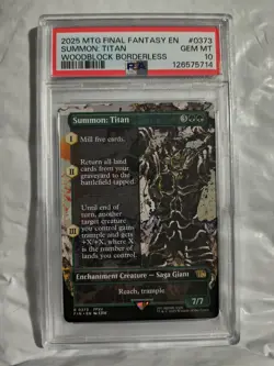2025 MTG Final Fantsay EN Summon: Titan Woodblock Borderless #0373 PSA 10 - Image 1