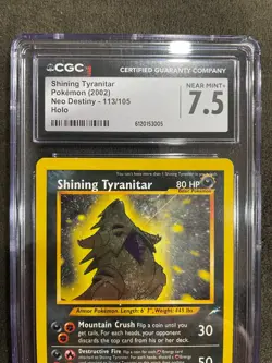 Shining Tyranitar 113/105 Pokemon TCG Neo Destiny UR English Graded CGC 7.5 NM - Image 5