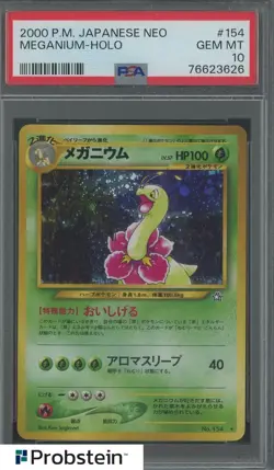2000 Pokemon Japanese Neo #154 Meganium Holo PSA 10 GEM MINT - Image 1