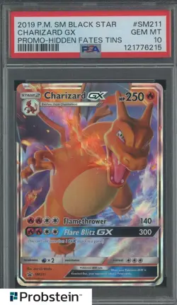 2019 Pokemon SM Black Star Promo Hidden Fates #SM211 Charizard Gx PSA 10 GEM - Image 1