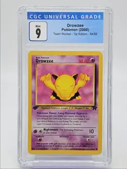 DROWZEE 2000 POKEMON 1ST EDITION TEAM ROCKET COMMON 54/82 CGC 9 Q5650 - Image 1