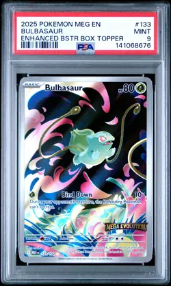 2025 POKEMON MEG EN-MEGA EVOLUTION ENHANCED BOOSTER BOX TOPPER BULBASAUR PSA 9 - Image 1