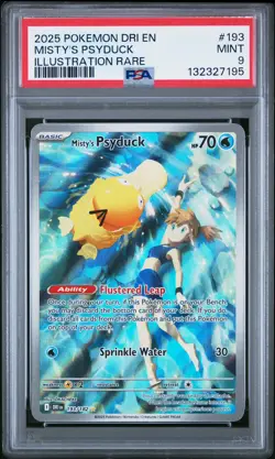 132327195 Misty's Psyduck 2025 Pokemon SV Destined Rivals #193 PSA 9 - Image 1