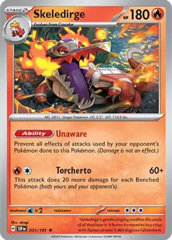 Reverse Holofoil - Skeledirge - 031/191 - SV08: Surging Sparks - NM - Image 1