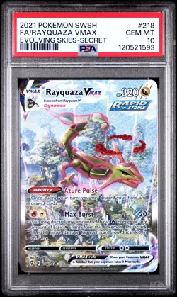 2021 POKEMON SWORD & SHIELD EVOLVING SKIES SECRET FULL ART/RAYQUAZA VMAX PSA 10 - Image 1