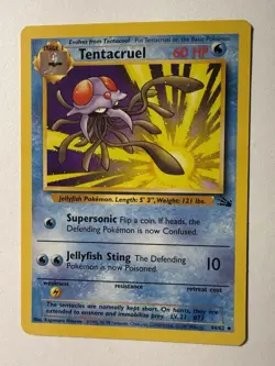 Tentacruel 44/62 Fossil Uncommon Light Play Pokemon Unlimited - Image 1