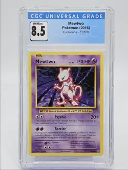 MEWTWO 2016 POKEMON XY EVOLUTIONS RARE 51/108 CGC 8.5 Q5650 - Image 1