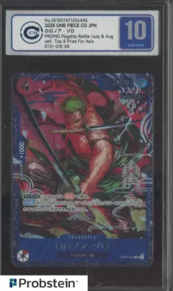 2025 One Piece Japanese Promo Flagship Battle Top 8 Prize For Asia R.Zoro CIC 10 - Image 1