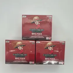 Lot of (3) One Piece OP-13 Carrying On His Will Booster Box Factory Sealed - Image 1