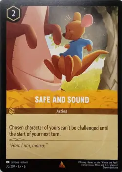 30/204 SAFE AND SOUND AZURITE SEA RARE DISNEY LORCANA CARD - Image 1