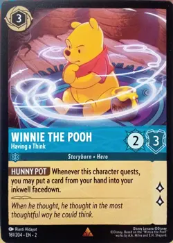 161/204 WINNIE THE POOH HAVING A THINK FLOODBORN RARE DISNEY LORCANA CARD - Image 1