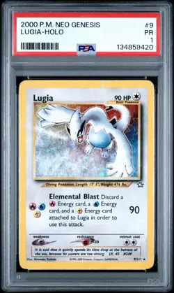 PSA 1 Lugia Neo Genesis 9/111 Holo Foil Rare 2000 Pokemon WoTC PR - Image 1