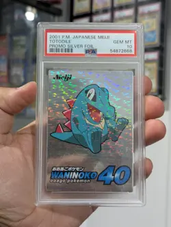 Pokemon Card 2001 PSA 10 TOTODILE Holo Foil Japanese SILVER Meiji Promo POP 19 - Image 2