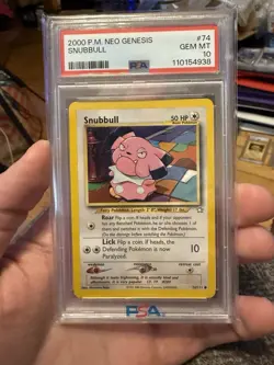 PSA 10 - Snubbull Neo Genesis Pokemon Card 74/111 Non holo - Image 1