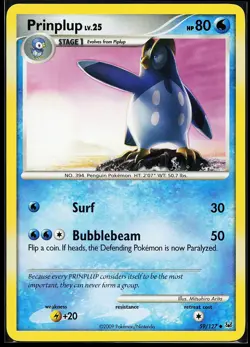 Prinplup 59/127 Uncommon Platinum Pokemon Card - Image 1