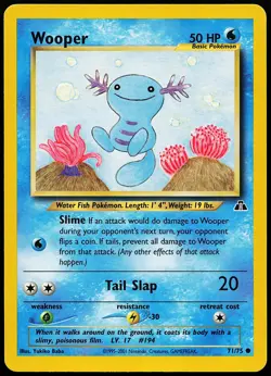 Wooper 71/75 Common Neo Discovery Pokemon Card - Image 1