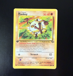 Pokemon TCG Mankey Jungle Card 1st Edition, Regular Common, #55/64 - Image 1