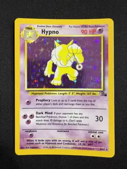 Pokemon Hypno Fossil 8/62 Holo English 1999 TCG WOTC Card - LP - Image 1