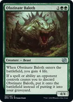Obstinate Baloth 187 MTG The Brothers' War Uncommon NP - Image 1