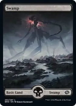 Swamp (282) - Full Art 282 MTG The Brothers' War Land NP - Image 1