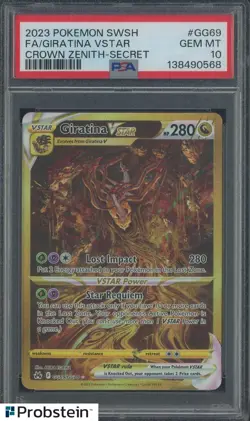 2023 Pokemon SWSH Crown Zenith Secret #GG69 FA/ Giratina VSTAR PSA 10 - Image 1