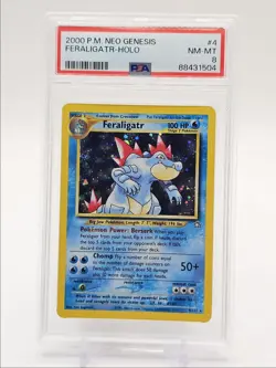 FERALIGATR 2000 POKEMON NEO GENESIS HOLO RARE 4/111 PSA 8 Q0004 - Image 1