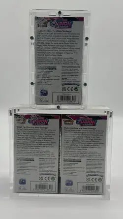 Lot of (3) Pokemon TCG Fusion Strike Half Booster Box Sealed w/ Acrylic Case - Image 3