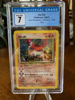 Pokemon Ho-oh Neo Revelation Holo Rare 7/64 Double Holo CGC 7 - Image 1