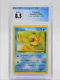 PSYDUCK 1999 POKEMON FOSSIL UNLIMITED COMMON 53/62 CGC 8.5 Q5650 - Image 1