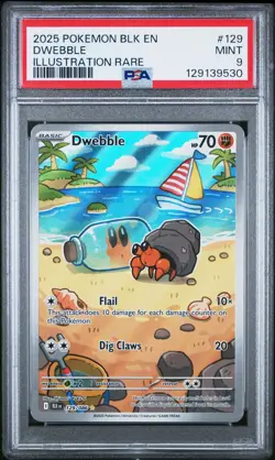 2025 POKEMON BLK EN-BLACK BOLT ILLUSTRATION RARE #129 DWEBBLE PSA 9 - Image 1