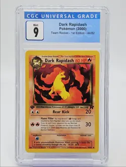 DARK RAPIDASH 2000 POKEMON 1ST EDITION TEAM ROCKET UNCOMMON 44/82 CGC 9 Q5650 - Image 1