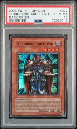 2003 Terrorking Archfiend POP 4 Yu-Gi-Oh! DCR Dark Crisis GEM MINT PSA 10 - Image 1