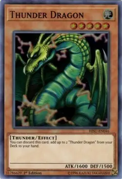 *** THUNDER DRAGON *** SUPER RARE 1ST EDITION HISU-EN046 (LP) YUGIOH! - Image 1