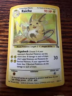 Raichu 14/62 Holo Fossil Pokemon Card TCG WOTC PL - Image 1