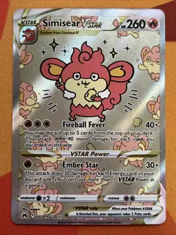 Pokemon Card - Simisear VSTAR - Galarian Gallery (GG37/GG70) Crown Zenith *DMG* - Image 1