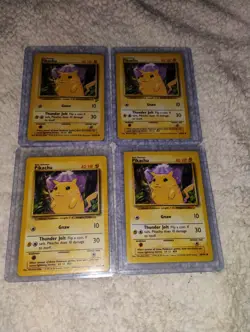 Pokemon TCG Pikachu Base Set Regular Card 58/102 NM Lot of 4 1999 Vintage Rare - Image 1