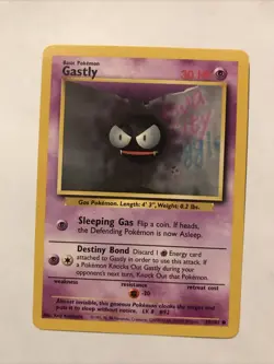 Gastly 050/102 Base Set Unlimited Regular Pokemon TCG Card - Image 1