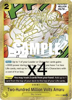 4X One Piece Card Game Two-Hundred Million Volts Amaru OP05-115 Rare NM - Image 1