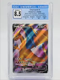CHARIZARD V 2020 POKEMON CHAMPION'S PATH ETB BSP #SWSH050 CGC 8.5 Q5650 - Image 1