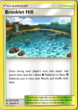 Brooklet Hill 120/145 Uncommon SM - Guardians Rising LP Pokemon Card - Image 1