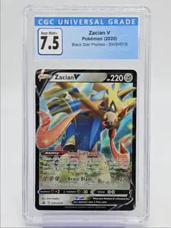 ZACIAN V 2020 POKEMON SWSH BLACK STAR PROMO #SWSH018 CGC 7.5 Q5650 - Image 1