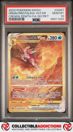 2023 Pokemon Sword And Shield Crown Zenith #GG67 Orgn.Frm.Palkia Vstar PSA 10 - Image 1