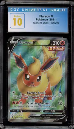 Pokemon Flareon V Evolving Skies Full Art #169 CGC 10 Pristine - Image 1