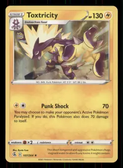 Toxtricity (107) SWSH08: Fusion Strike #107/264 Holo Rare Pokemon LP - Image 1