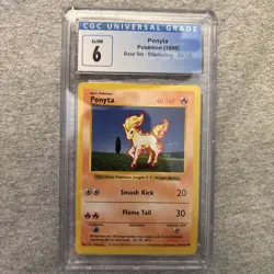 Pokemon Ponyta Base Set Shadowless 1st Edition #60 CGC 6 - Image 1