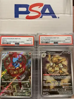 Pokemon 2025 PSA 8 Sequential - Holo Riolu #010 & Alakazam #009 Lot English - Image 1