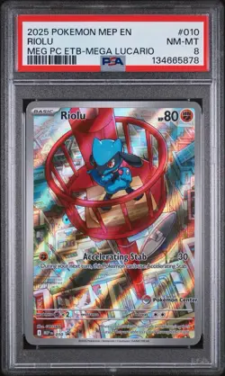 Pokemon 2025 PSA 8 Sequential - Holo Riolu #010 & Alakazam #009 Lot English - Image 2