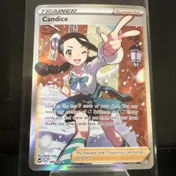 Pokemon TCG Candice 189/195 Rare Trainer Silver Tempest Sword & Shield Full Art - Image 1